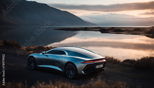 Concept car on the lake.