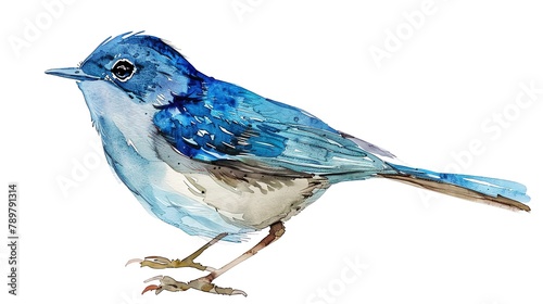 A bird clipart, watercolor illustration clipart, 1500s, isolated on white background photo