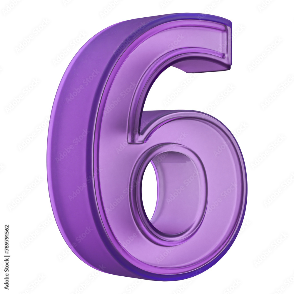 6 Number Purple 3D Render 6 Number Purple 3D Render