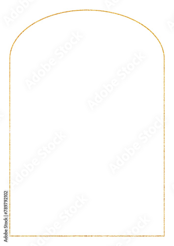 Png simple gold arch frame, transparent background