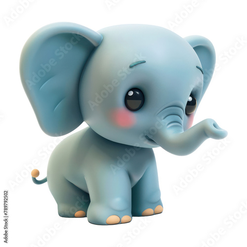 cute baby elephant soft toy on transparent background