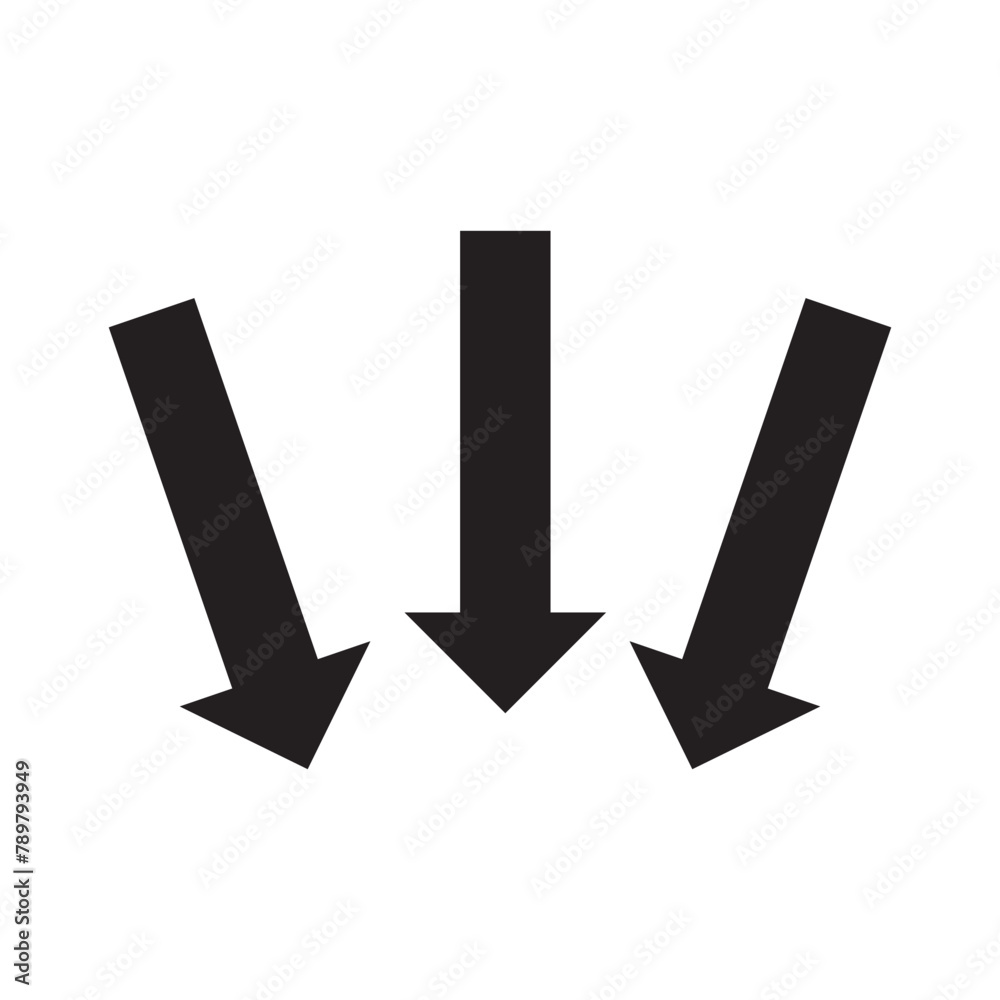 Three hand drawn arrows pointing down. Illustrations for Web or polygraphy Design. Three hand drawn arrows pointing down. Illustrations for Web or polygraphy Design.