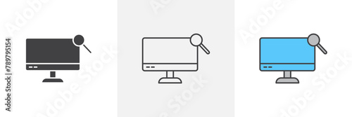 Optimization Search Icon Set. Online search and SEO vector symbol.