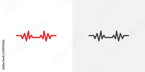 Cardiac Monitor Icon Set. Pulse rate and heartbeat health vector symbol.