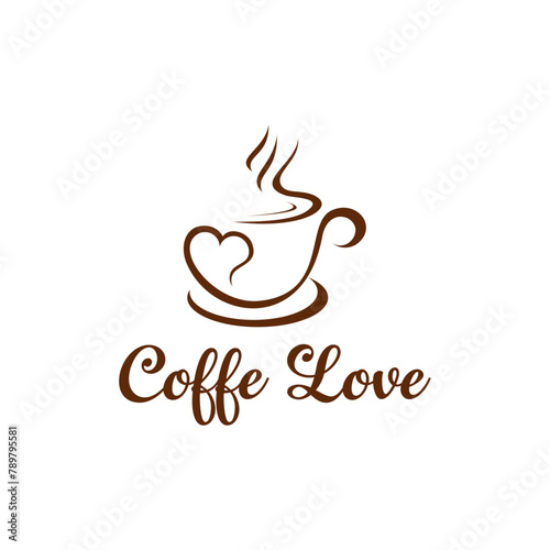  romantic moment coffee shop vector logo design