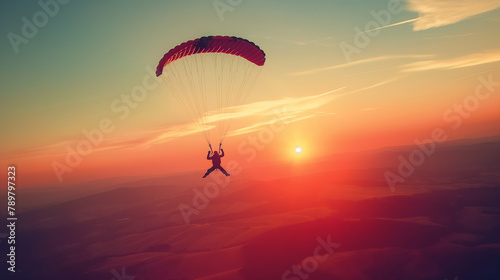 A person is paragliding in the sky.