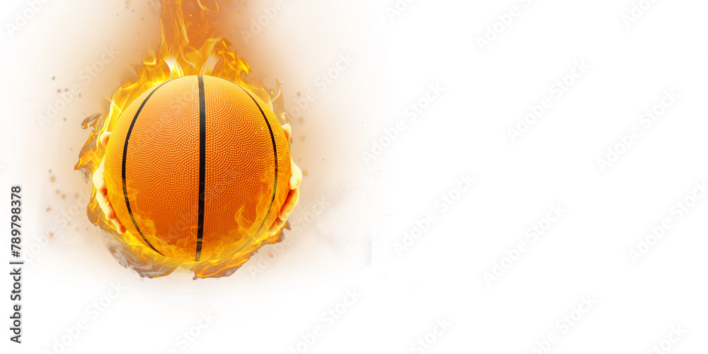 basketball ball on fire PNG transparent
