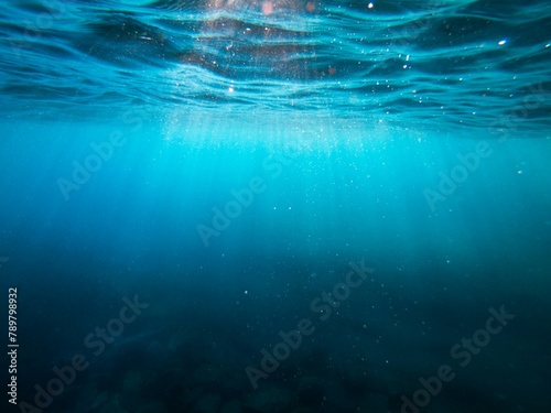 underwater scene with bubbles