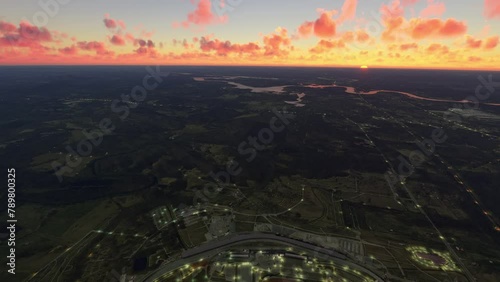 Sunset aerial view of Talladega Circuit in Lincoln - Alabama. United States photo