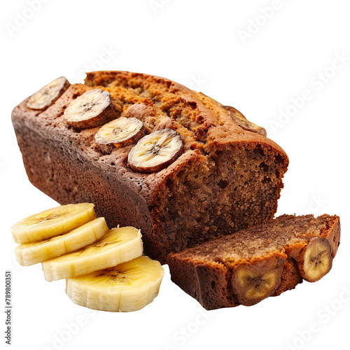  Sweet Bongor Banana Bread isolated on white background photo