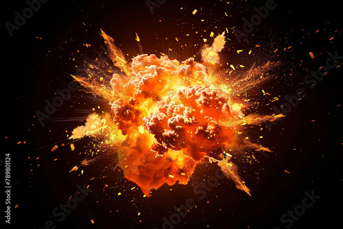 An engaging image of a fiery explosion icon, with blazing flames bursting forth and spreading across a clean background.