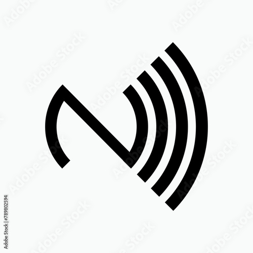 NFC Tap Icon. Near Field Communication Symbol. Type of Technology that Allows Communication Over Short Distances Between Mobile Phones and other Electronic Devices in Order to Make Payments  - Vector.
