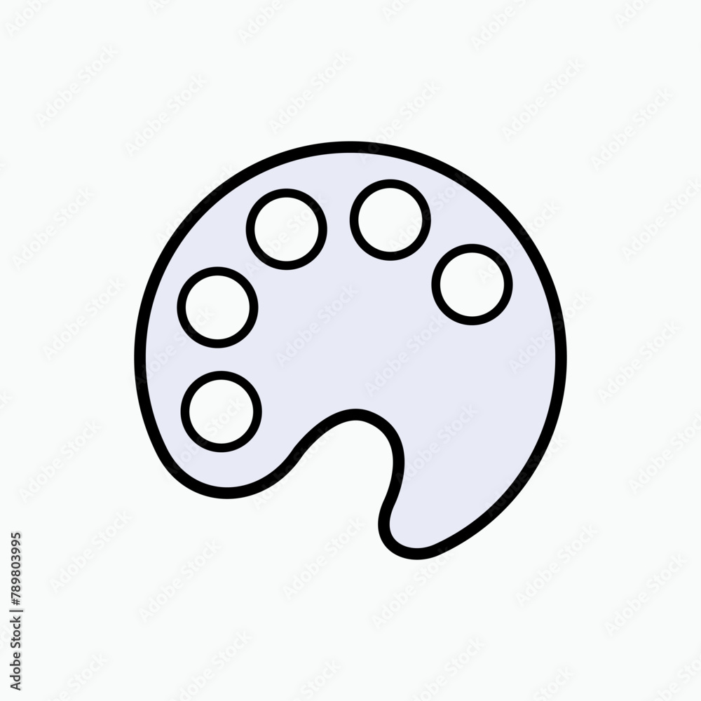 Palette Icon. Thin Board or Slab on Which An Artist Mixes Colors. Pallet Symbol - Vector. Palette Icon. Thin Board or Slab on Which An Artist Mixes Colors. Pallet Symbol - Vector.