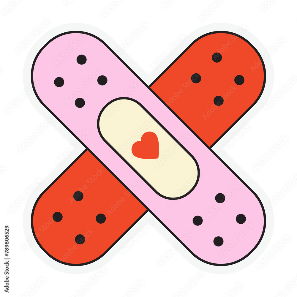 X cross bandage png, love illustration, transparent background X cross bandage png, love illustration, transparent background