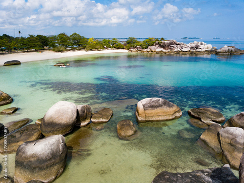 Beautiful Beach with Fossil Rock