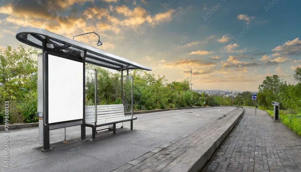 Fototapeta premium street advertising bus stop mockup