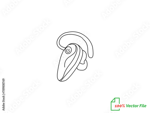 Portable earphones. Isolated vector icon. Headphone continuous single-line outline vector art drawing and simple one-line minimalist design. Air pods icon. Wireless symbol modern simple vector icon. 