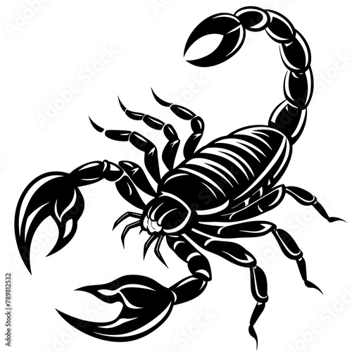 scorpion silhouette isolated on white background-vector illustration