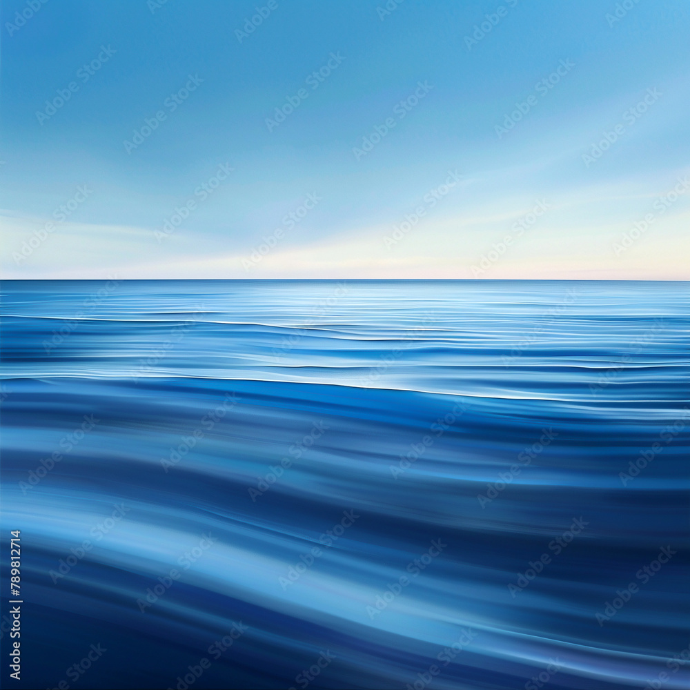 Smooth blue ridges, oceaninspired, calming gradient, peaceful movement , clean sharp focus