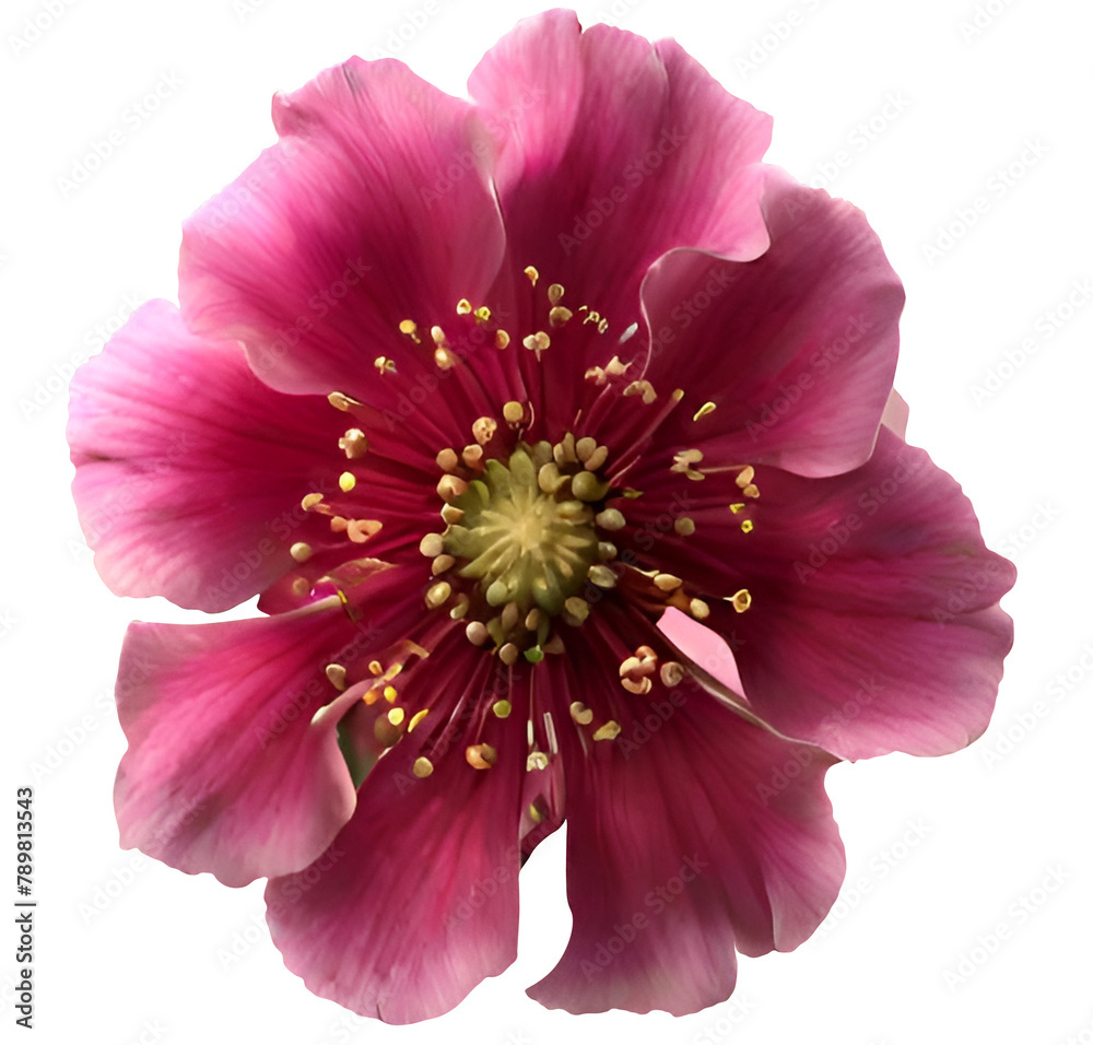 a closeup image of a pink peony blossom at peak bloom with a black background near Gervais Oregon