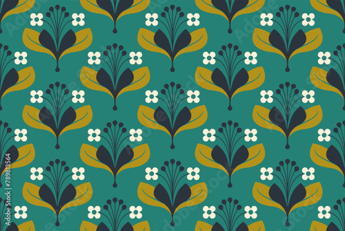 PNature's Elegance. Artistic Floral Patterns in Vector Designs photo