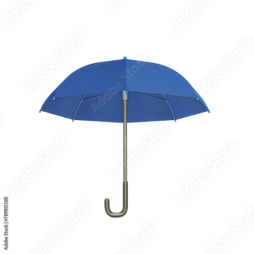 Umbrella blue color stand 3d render
