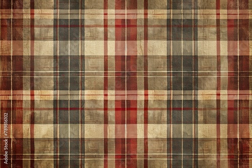 Warm plaid paper texture offering cozy nostalgia. Homely warmth AI Image