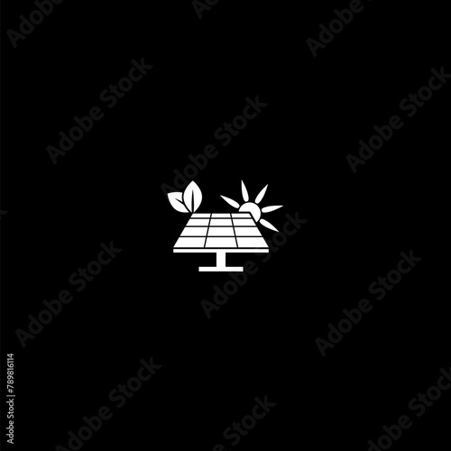 Solar energy panel icon isolated on dark background