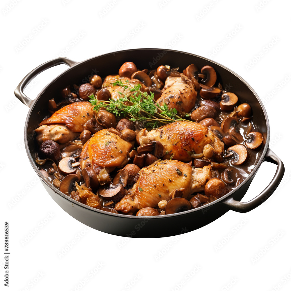 Delicious Braised Chicken isolated on white background Delicious Braised Chicken isolated on white background