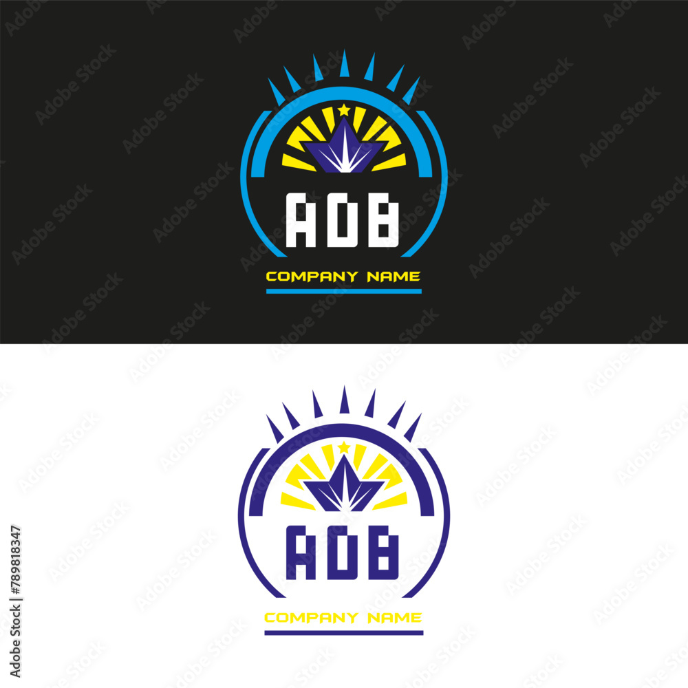 Naklejka premium ADB letter logo vector design on black and white color background ADB letter logo icon design 