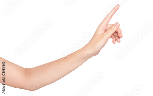 Hand gesture png mockup pointing on an invisible screen