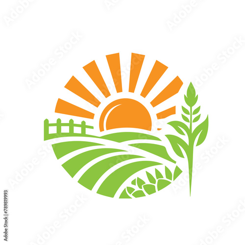 farm field logo concept