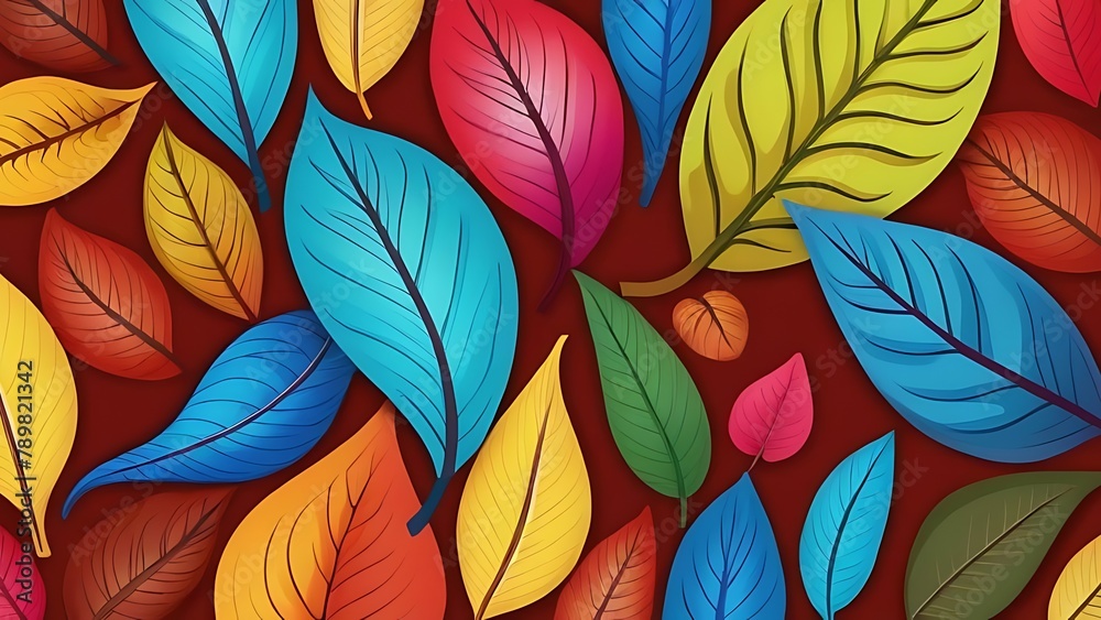 background illustration of colorful leaves