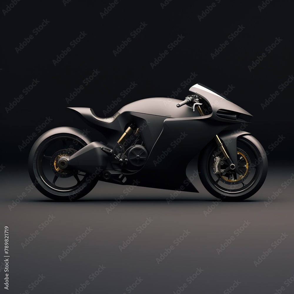 motorcycle on black background