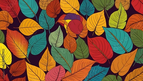 background illustration of colorful leaves