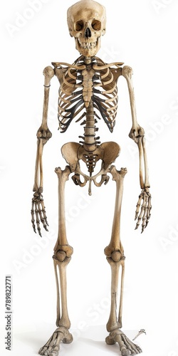  A skeleton image emerges against a pristine white backdrop, outlined by a clipping path on its left side