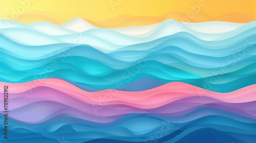 Colorful Abstract Ocean Waves Background,calm blue sea, deep dark black ocean background,powerful wave crashing in the ocean, capturing the raw energy and movement of the water