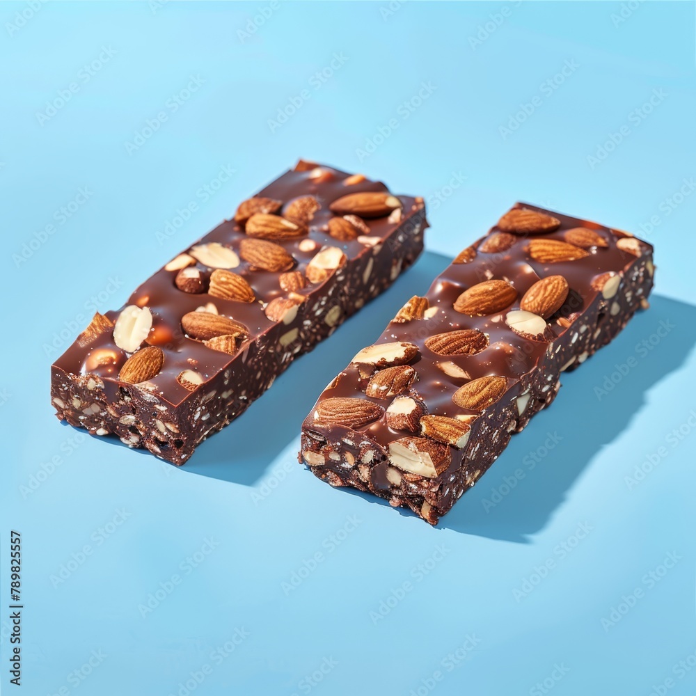 one portion casts a left shadow while the other, lighter part lies to the right, against a blue backdrop one portion casts a left shadow while the other, lighter part lies to the right, against a blue backdrop