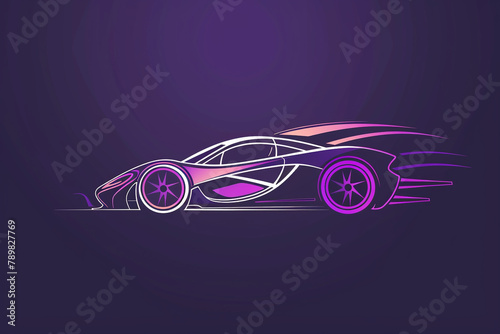 Dark purple car icon logo featuring an abstract  artistic composition