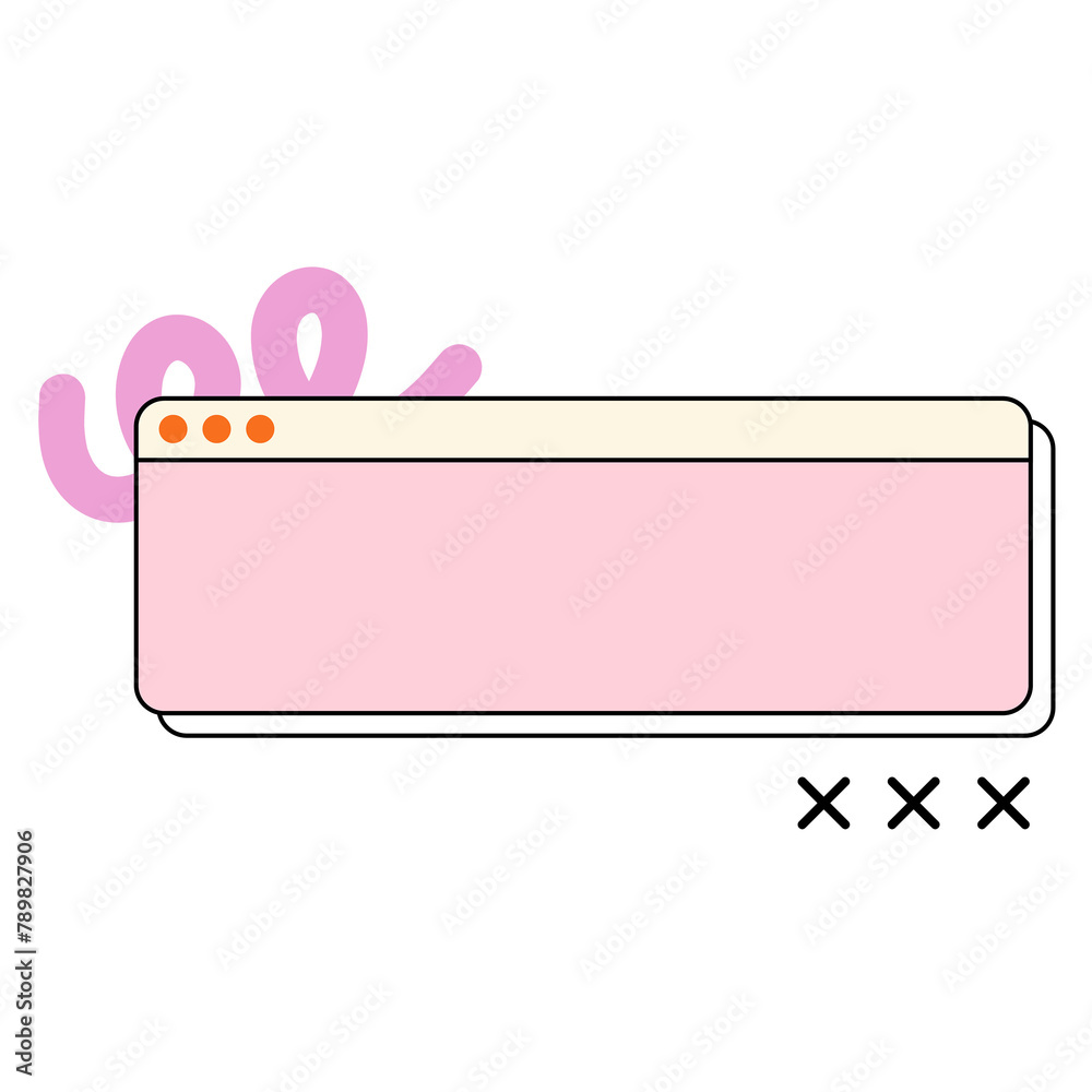 Notification png frame, retro style, transparent background Notification png frame, retro style, transparent background