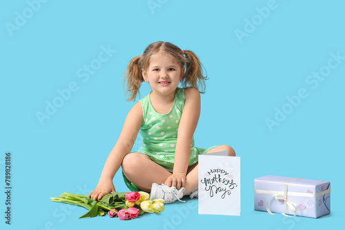 Happy little girl with pigt...