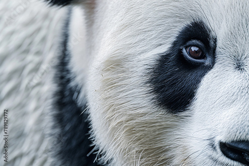 Detailed and captivating, a high-definition photograph capturing the essence of a panda face on a white surface.
