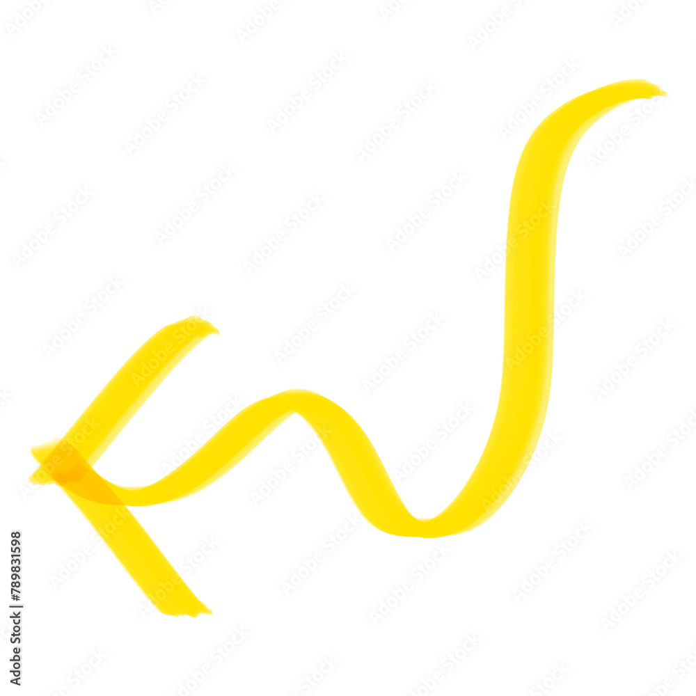 Png doodle highlight down left arrow sticker in yellow tone Png doodle highlight down left arrow sticker in yellow tone