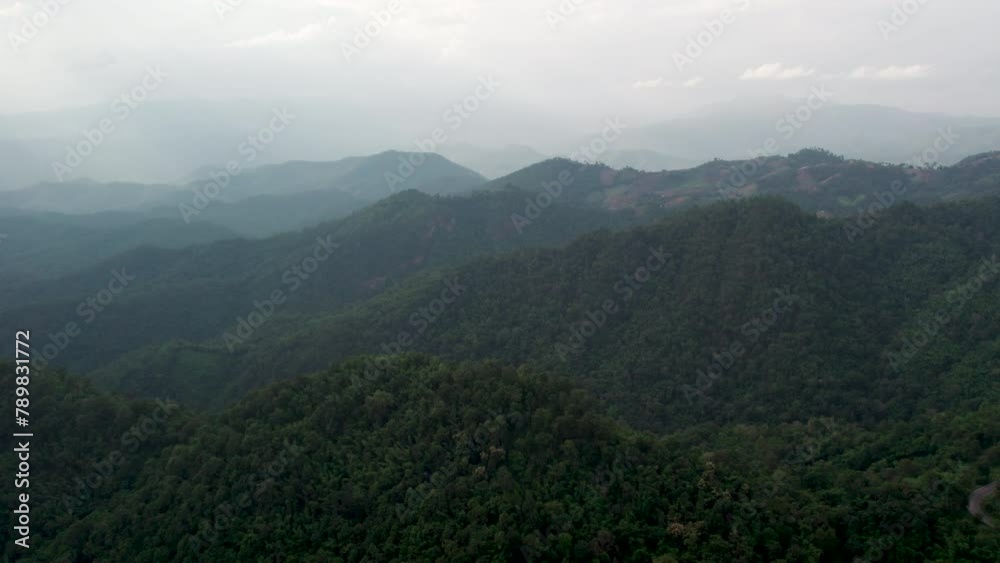 Morning Mist and Viewpoint with Layers of Mountains Morning Mist and Viewpoint with Layers of Mountains