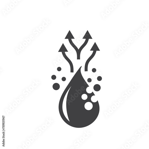 water evaporates icon vector element design template
