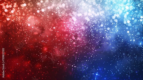 Red to blue transition with sparkling dust particles. Perfect for celebratory poster or vibrant background design