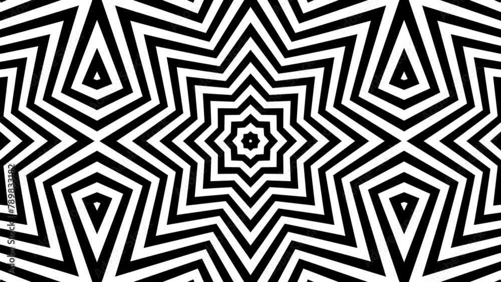 4k Abstract black and white color lines art pattern geometric shapes with black background.Seamless art pattern of simple technology background concept. 4k Abstract black and white color lines art pattern geometric shapes with black background.Seamless art pattern of simple technology background concept.