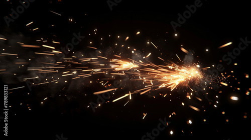 Wallpaper Mural Sparks erupt and smoke billows, creating a dramatic scene on a dark background. Torontodigital.ca