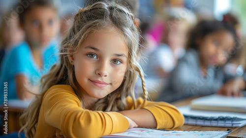 International school students in the classroom.
