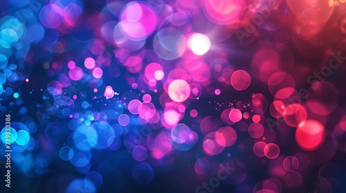 Abstract light bokeh background with bright blue and pink hues. Vibrant colorful circles and blur effect